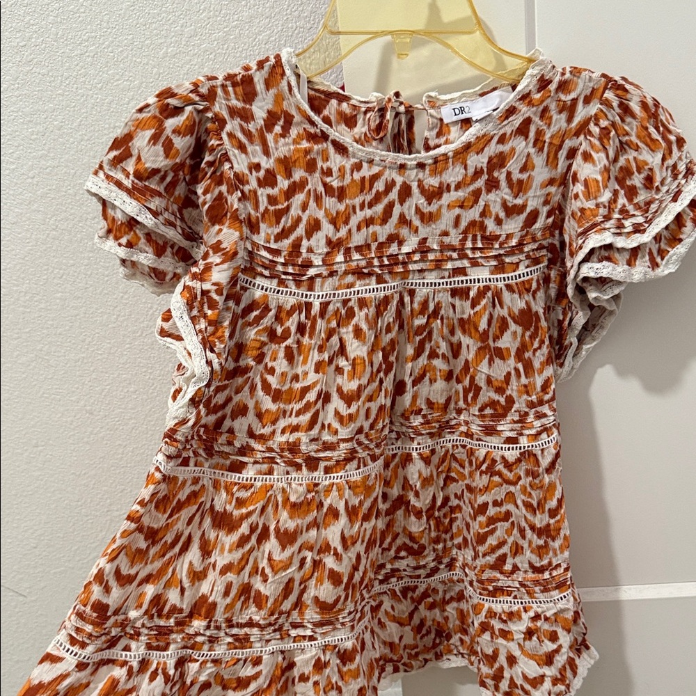 🌼 DR2 by Daniel Rainn Printed Boho Top – Size M